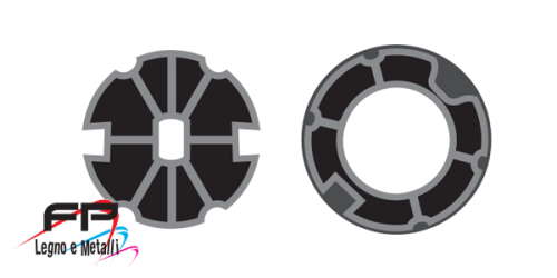 Corona e adattatore per rullo ogiva ø 78 per tenda da sole per motore ø 45